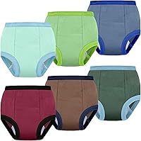 Vista 7 de BIG ELEPHANT Ropa interior de entrenamiento para ir al baño, 100% algodón, absorbente, unisex, pantalones para niños y niñas