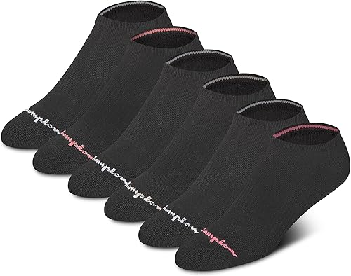 Champion paquete de 6 calcetines invisibles que permanecen secos el doble, para mujer