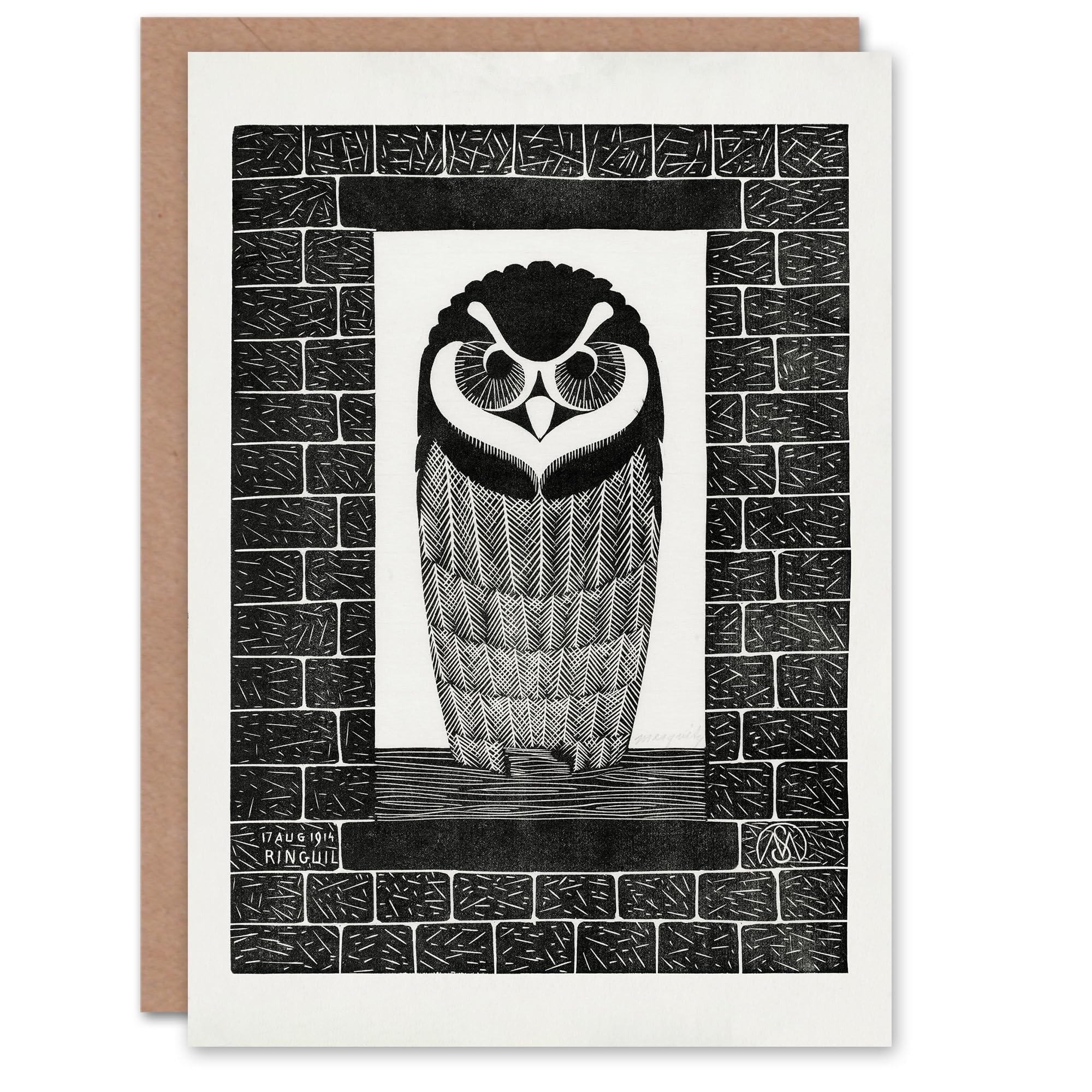 Artery8 Samuel J De Mesquita Art Card Ringuil Owl Bird on a Window