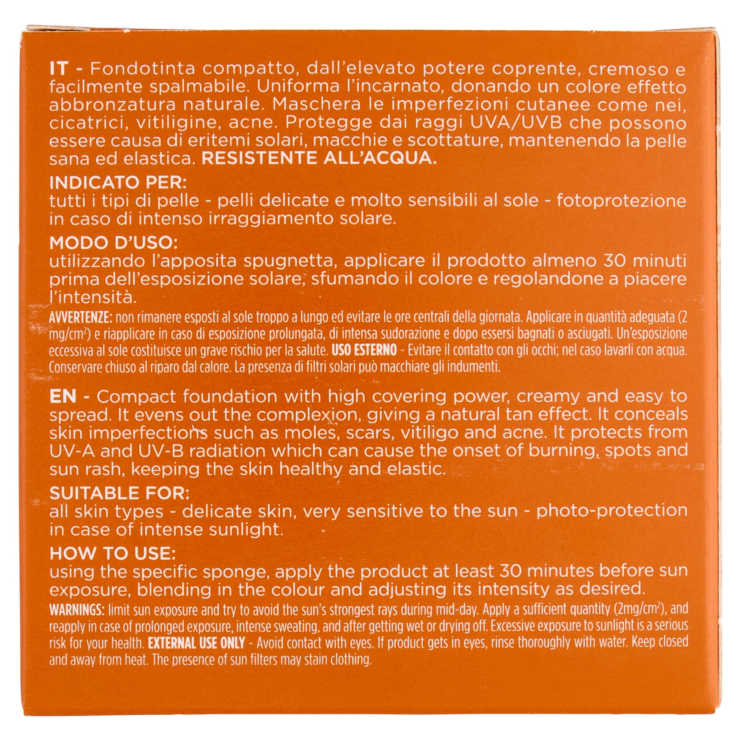 Rilastil Sun System - Base compatta con Spf 50+, corregge le imperfezioni e unifica il tono, resistente all'acqua
