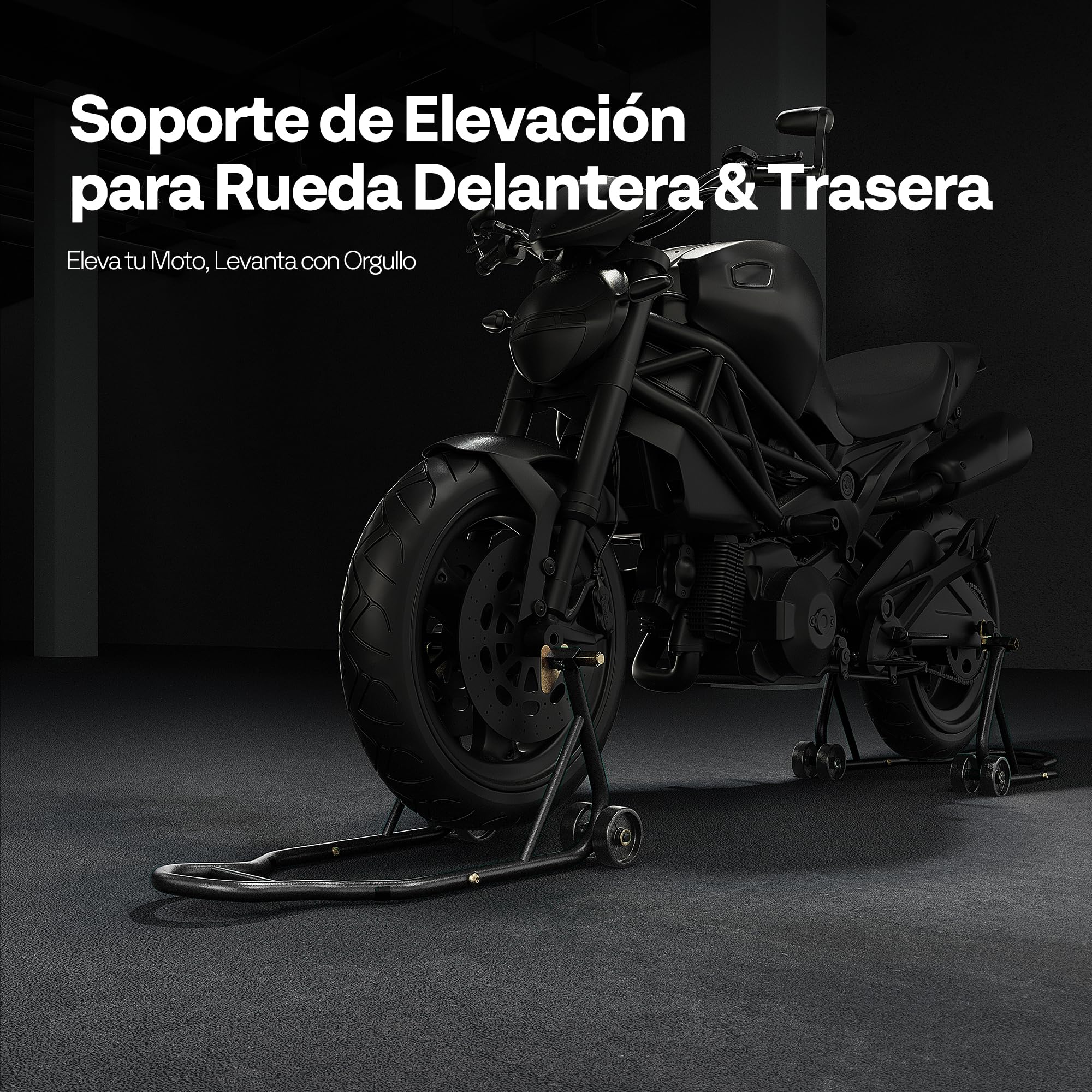 SPECSTAR Caballete Moto Elevador Universal para 400kg de Capacidad Ruedas Delanteras Traseras Combo de Elevación con U+L Carrete de Basculante Ajustable Soportes de Paddock de Trabajo Pesado