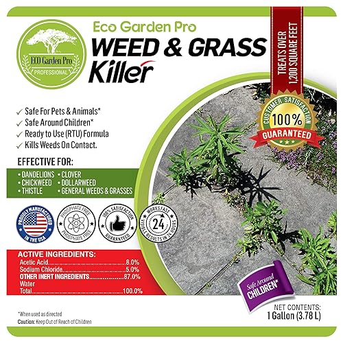 Miniatura 6 de ECO Garden PRO Eliminador de malas hierbas de vinagre orgánico, seguro para niños y mascotas, mata tréboles para césped, mata musgo, hierba verde y