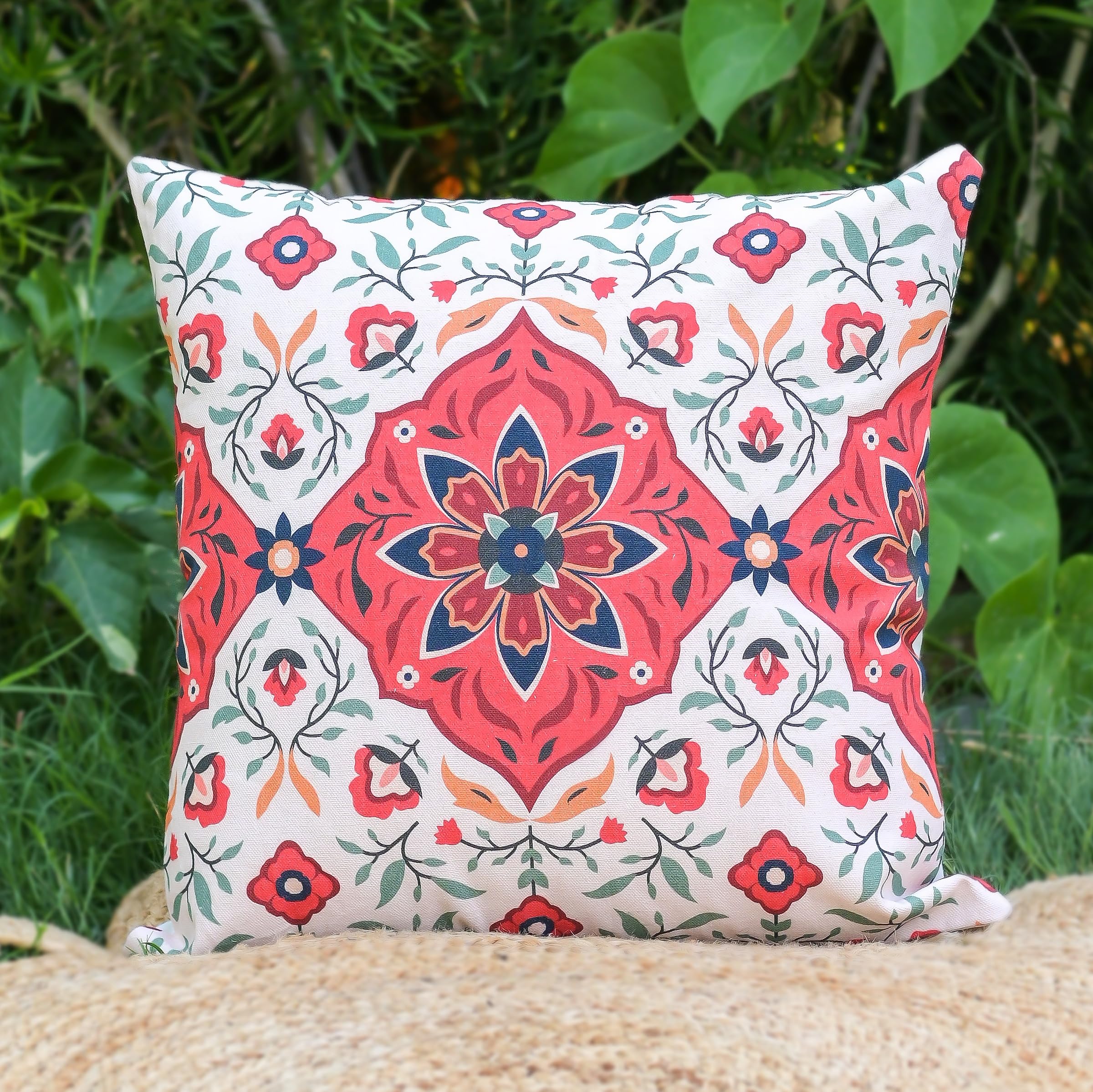 ABSTRACT INDIA Digital Printed 100% Cotton Magical Flower Cushion Cover |Throw Pillow Cushion Cover for Sofa Living Room | 16inch x 16inch | (Pack of 1) AI2433 (B0D9RM23W7) Amazon Price History, Amazon Price Tracker