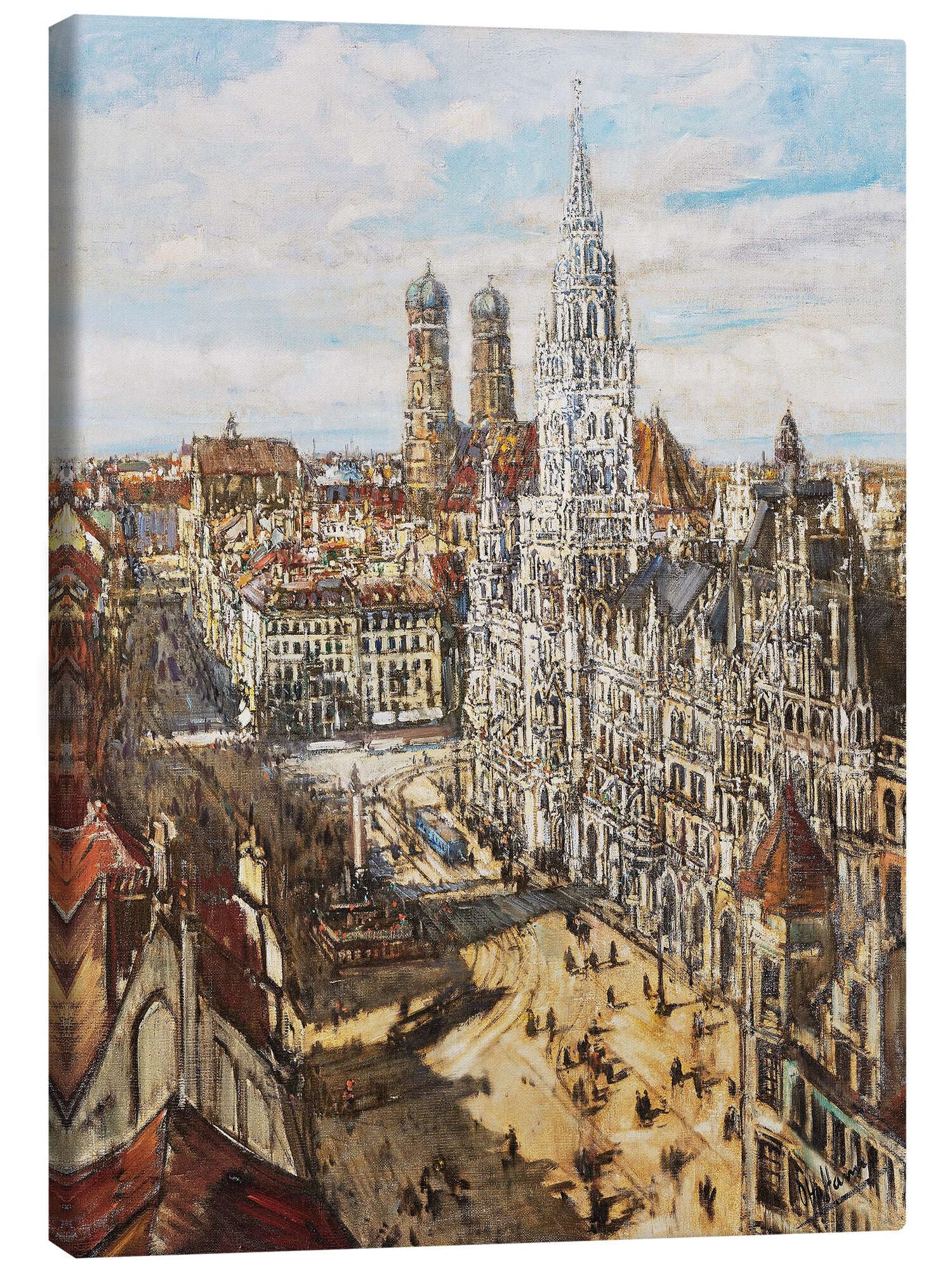 Munich - view of the Marienplatz Obraz na płótnie