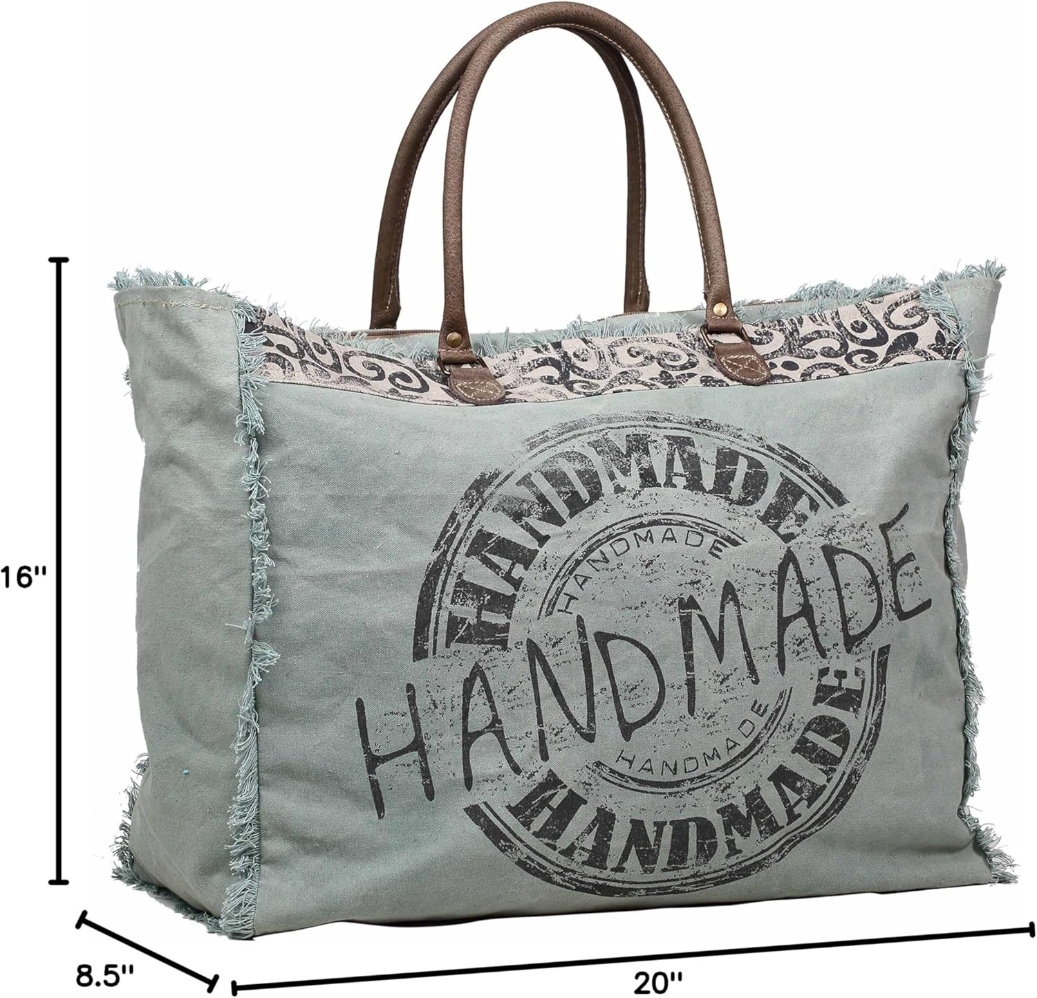 Myra Bag Handmade Upcycled Canvas Weekender Bag S-1197