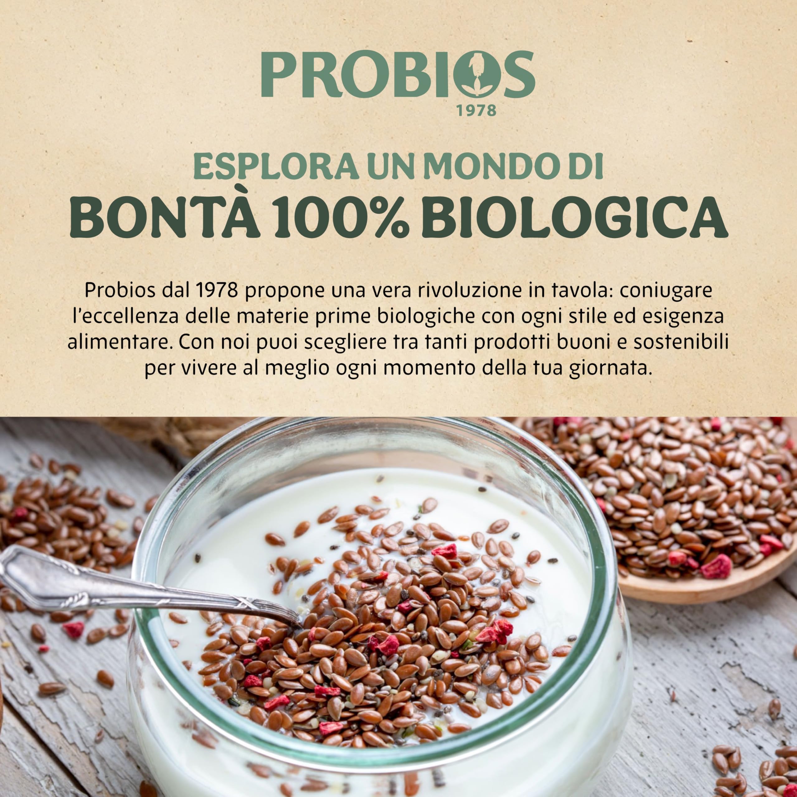 Probios Semi di Lino Scuri Biologici - Semi di Lino Bio Italiani Premium - Ricchi di Minerali e Fibre - Semi Naturali e Senza Glutine - Confezione da 5 Kg
