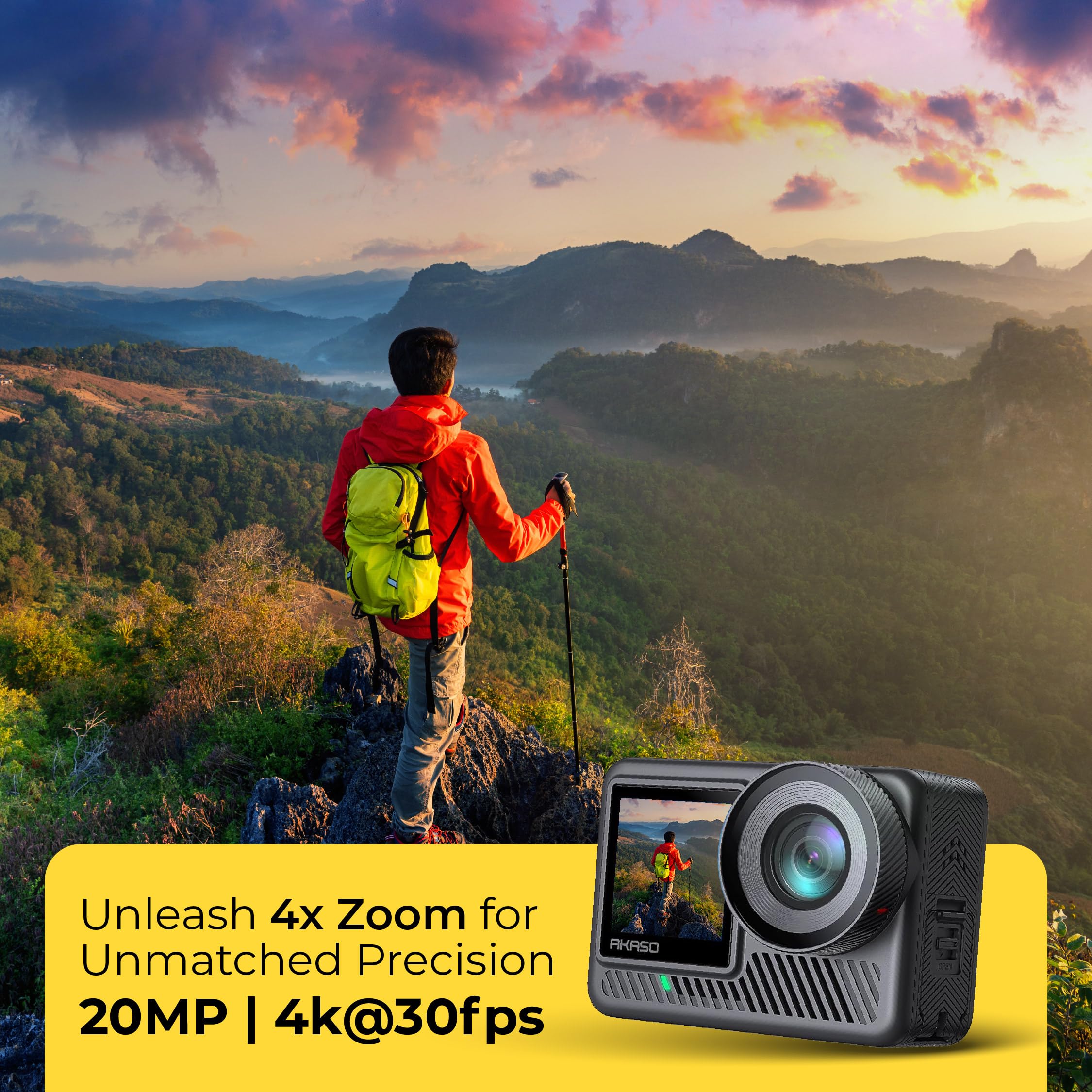 Amazon | AKASO Brave 8 Lite 4K 60fps アクションカメラ ウルトラHD 
