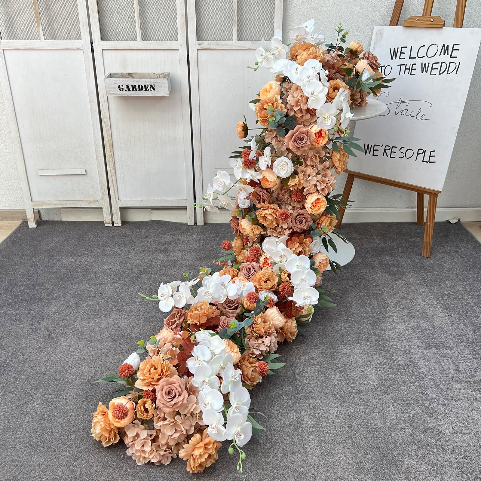 Lucky Flower A2 1.64Ft Runner Flower Row Artificial Flowers For Table Centerpiece Wedding Decoration Mix Flowers Backdrop Wall Arches Decor (A2)