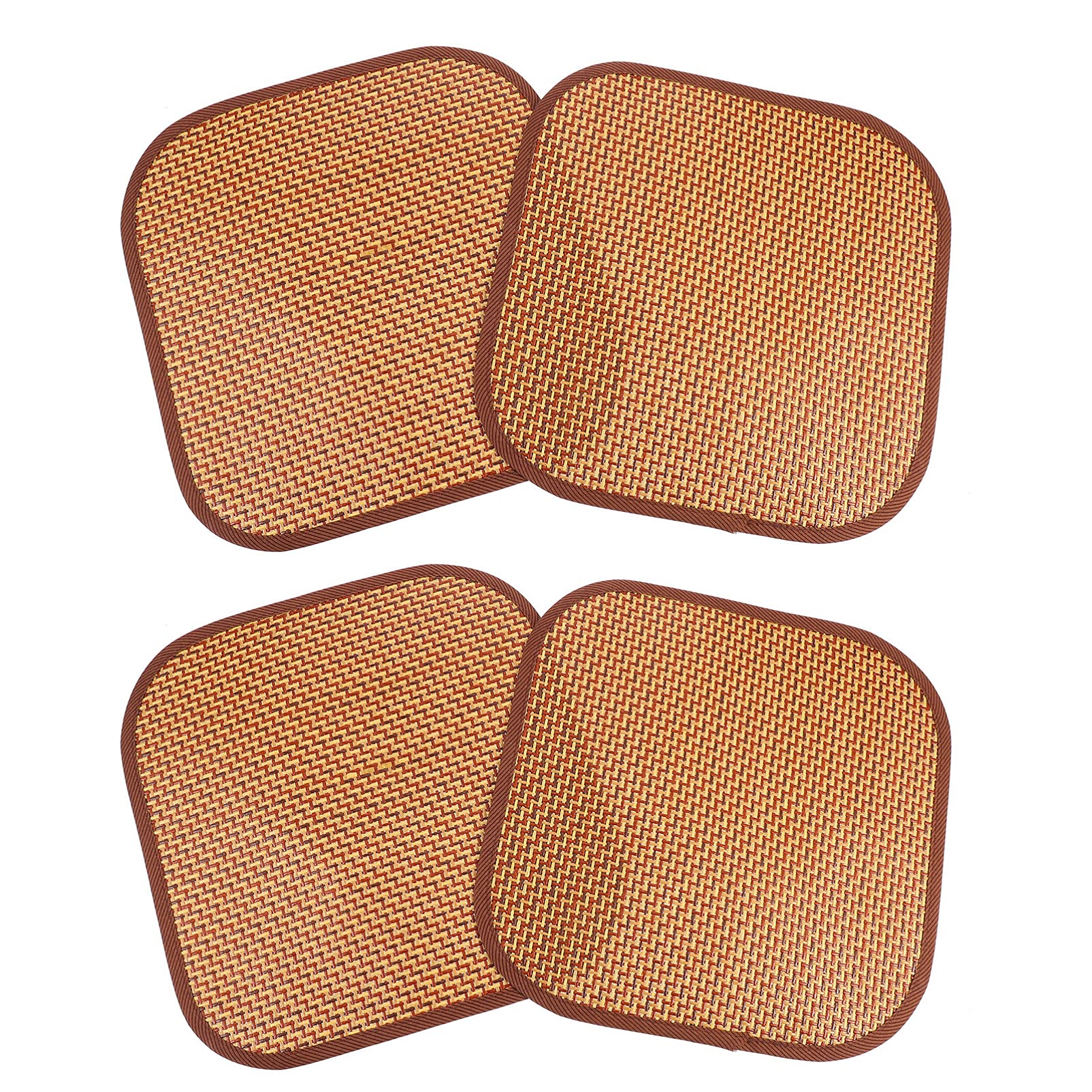 Balacoo 4Pcs Bunny Grass Mat Straw Woven Bed Pad Playpen Feet Mats Rabbit Bedding Nest Summer Cooling Mat for Small Animal Guinea Parrot Rat 30x30CM