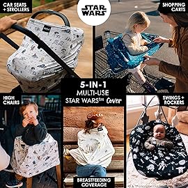 Milk Snob Original Star Wars 5-in-1 Cover, Precious Padawans, Privacy for Breastfeeding, Baby Car Seat, Carrier, Stroller, High Chair, Shopping Cart, Lounger Canopy - Newborn Essentials, Nursing Top