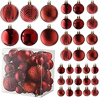 Vista 10 de PREXTEX Juego de 36 Adornos Navideños - Bolas Negras Irrompibles en 6 Estilos y 3 Tamaños con Bucles para Colgar - Elegantes Decoraciones para Árbol