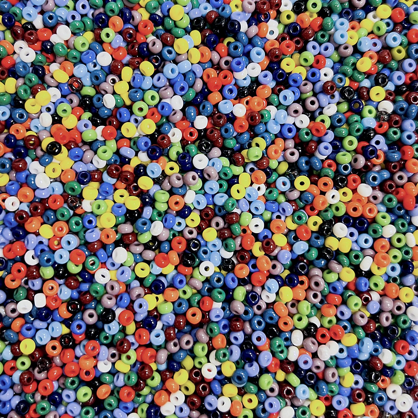 Czech Glass Seed Beads 8/0 (2.9mm Diameter) Opaque Multi - 500g Bulk Bag by Preciosa (Jablonex)