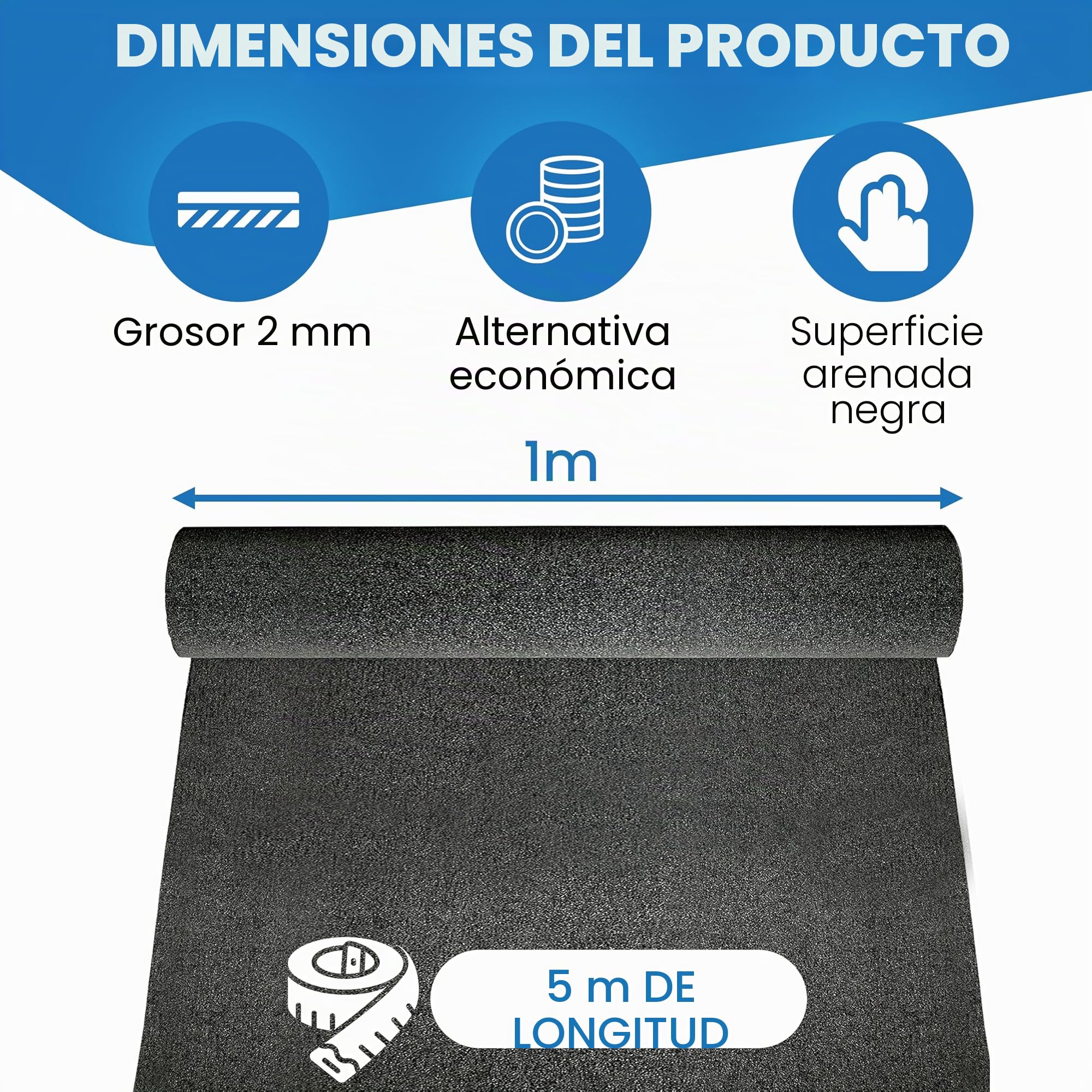 GARTENPIRAT Rollo con 5,0 m² de Tela asfáltica arenosa para techos Color Negro