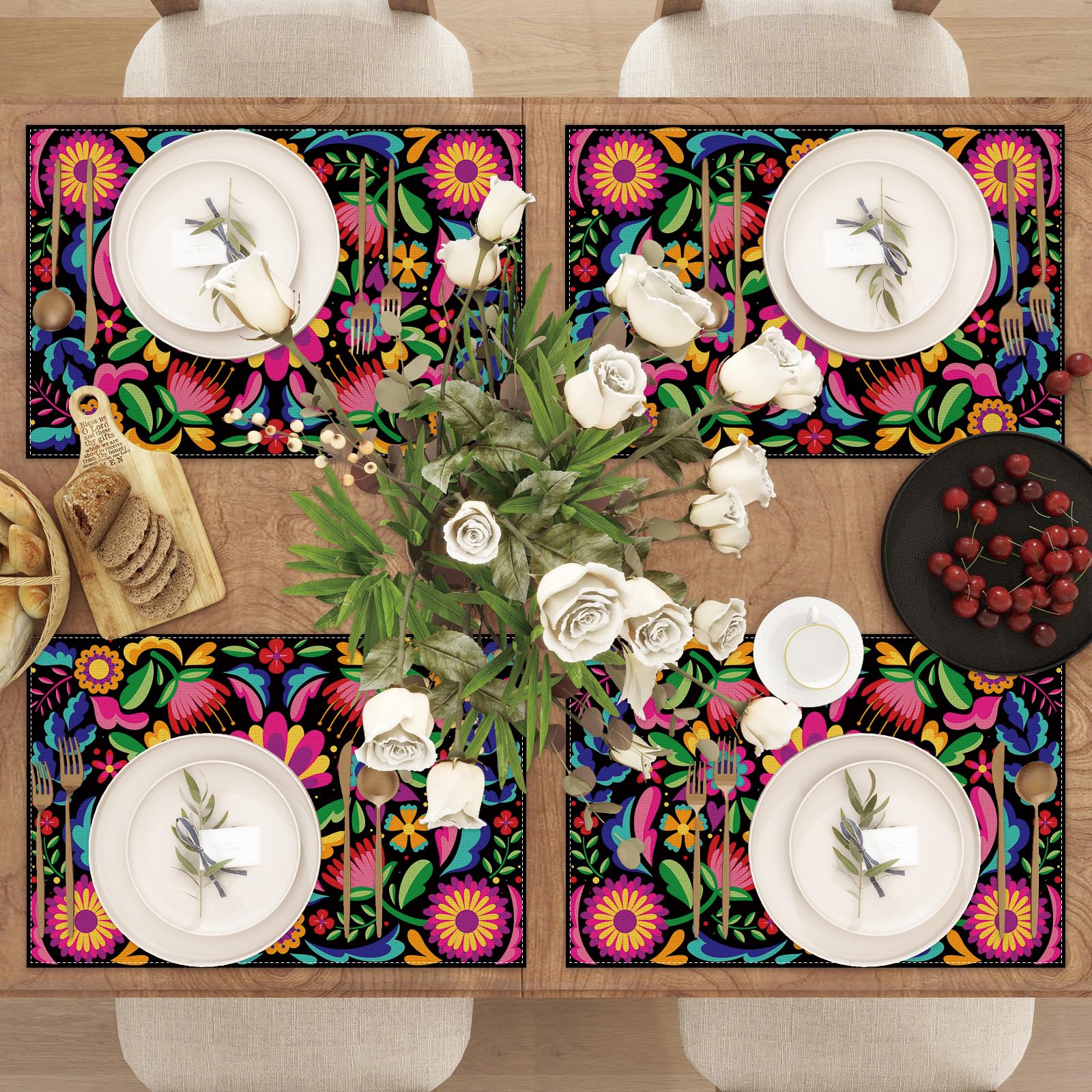 Crab Trap Rvsticty Linen Mexican Placemats Set Of 4 – Day Of The