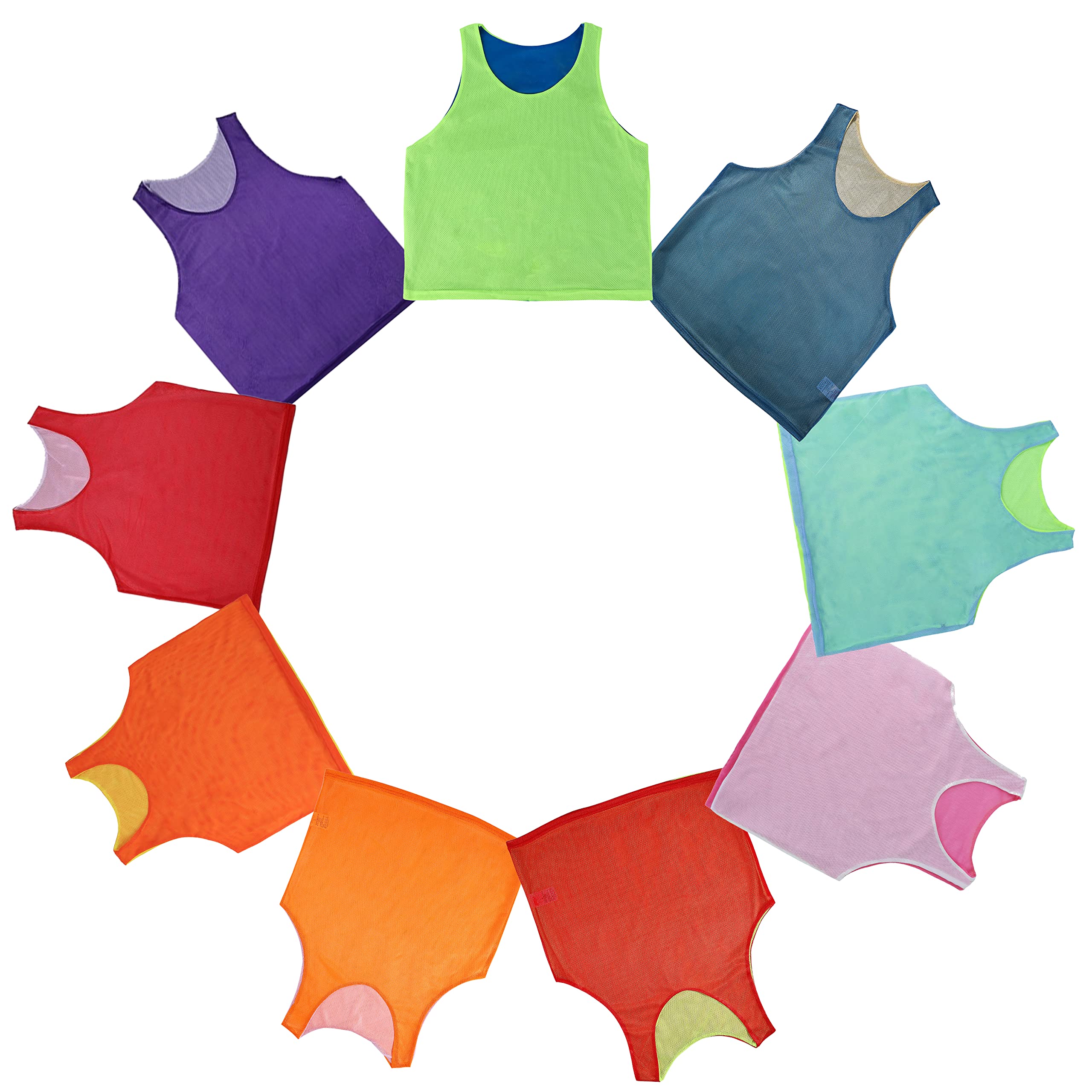 TOPTIE Gilets d'entraînement réversibles Gilet de Sport à Deux côtés Maillot de Football, Dossards pour équipe de Football pour Adultes et Jeunes