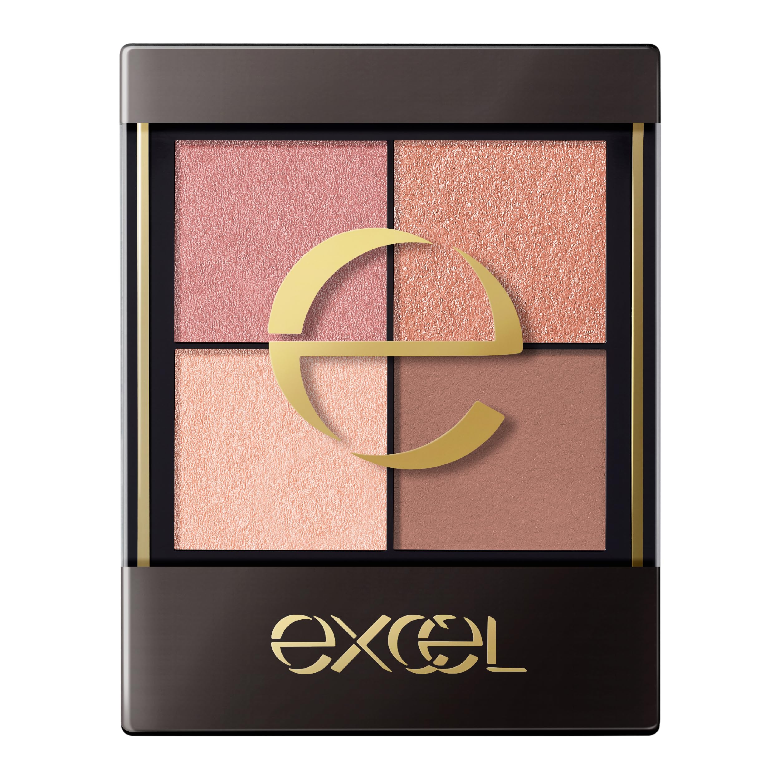 Excel Real Close Shadow CX08 Quartz Ring Eyeshadow Palette Makeup 4-Color 3 Textures (Glossy, Glitter, Matte) : Beauty