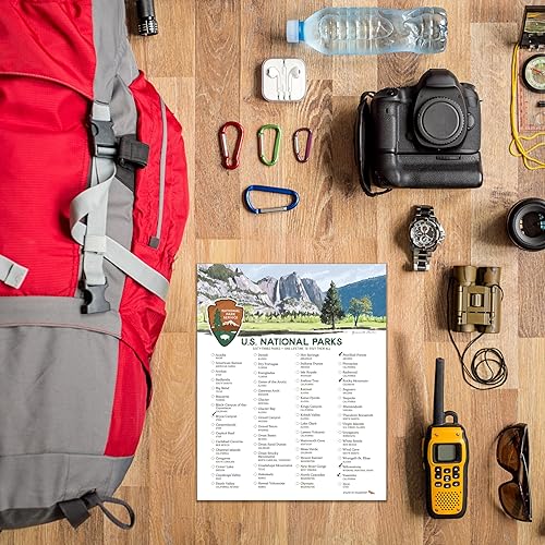 Miniatura 7 de Stamp My Passport Lista de verificación de parques nacionales, arte de pared de lista de deseos de viaje, póster sin marco de 8 x 10 pulgadas de los