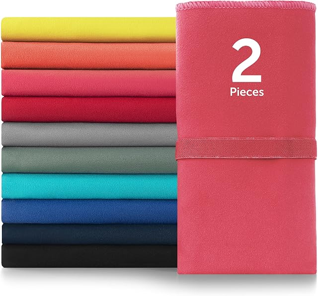 Blumtal Set of 2 Microfibre Towels - Perfect Gym Towel, Quick Dry Cooling Towel for Travel, Camping, Yoga and other Sports - Pink (140 x 70cm & 80 x 40cm)