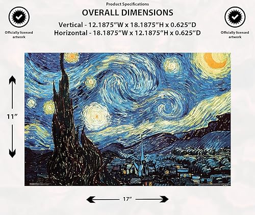 Miniatura 2 de Pyramid America Póster de Van Gogh de Van Gogh, noche estrellada de 11 x 17 pulgadas, ideal para decoración de dormitorio, decoración del hogar,