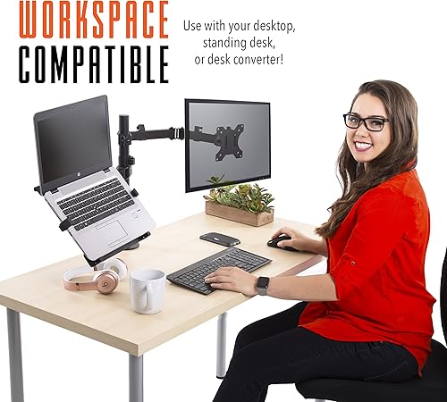 Miniatura 5 de Stand Steady Soporte para monitor + soporte para laptop  Soporte para monitor y teclado de altura ajustable con articulación completa y abrazadera