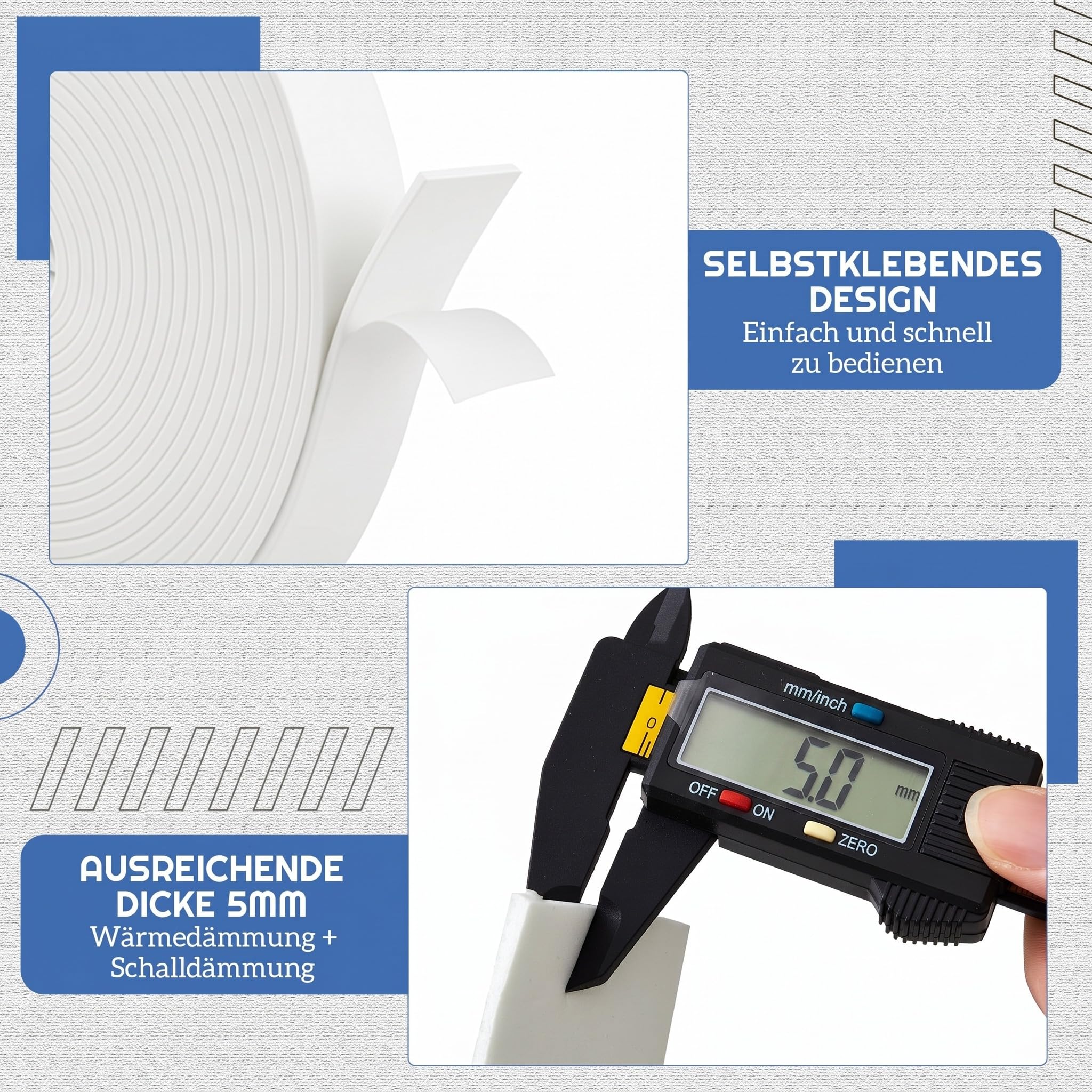 Xuniea Autoadhesivo para Masilla Niveladora Cinta Aislante para Juntas de Dilatación de Bordes Banda Aislante para Bordes Solado Autoadhesiva Cinta Tabiques Suelo Radiante(3 cm x 50 m,Blanco)