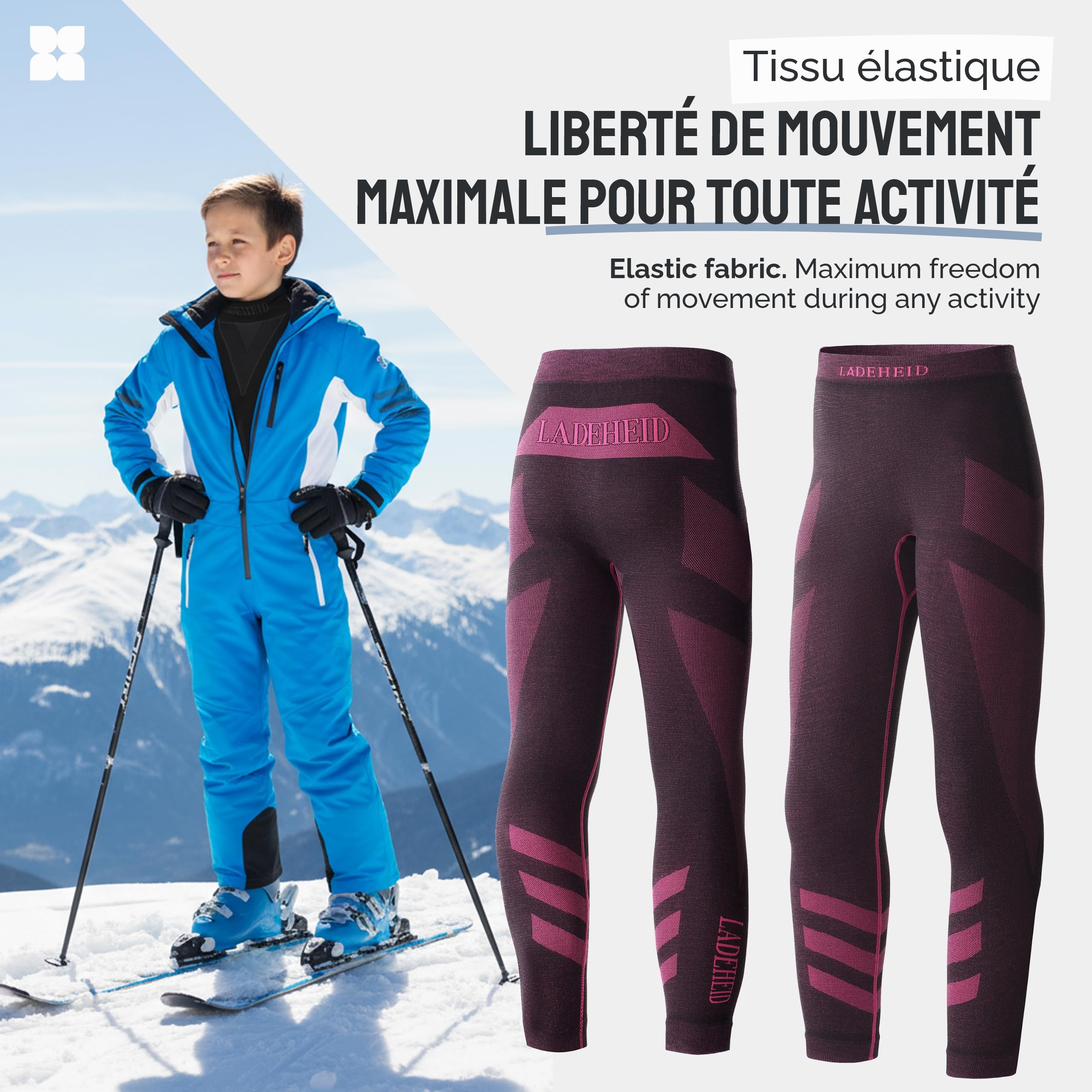 Ladeheid Caleçon Long Thermique Enfant Unisexe LAGI008