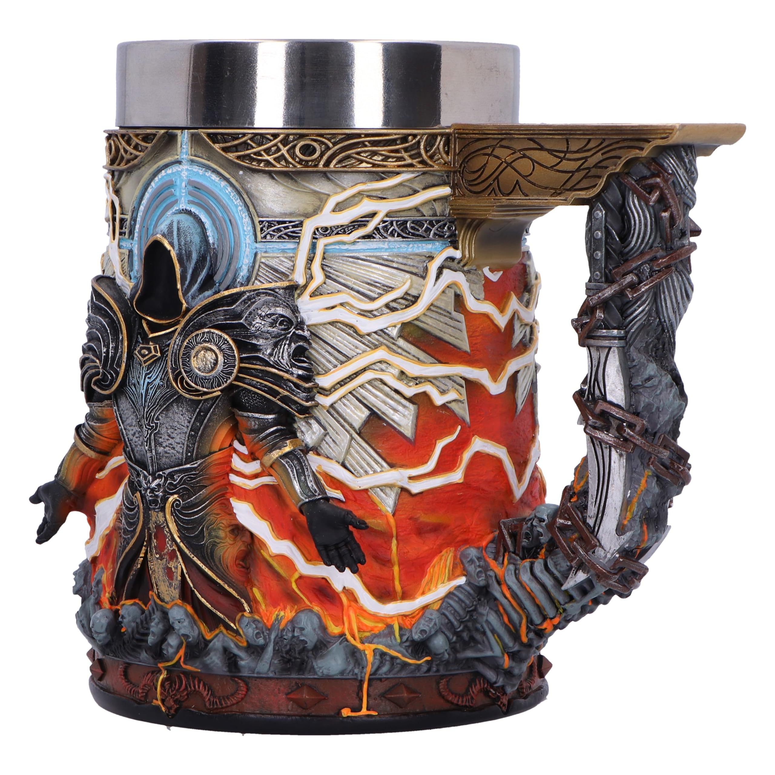 Nemesis Now Diablo® IV Inarius Jarra de 15,5 cm, resina, coleccionable Diablo IV, inserto de acero inoxidable, fundido en la mejor resina, pintado a mano por expertos