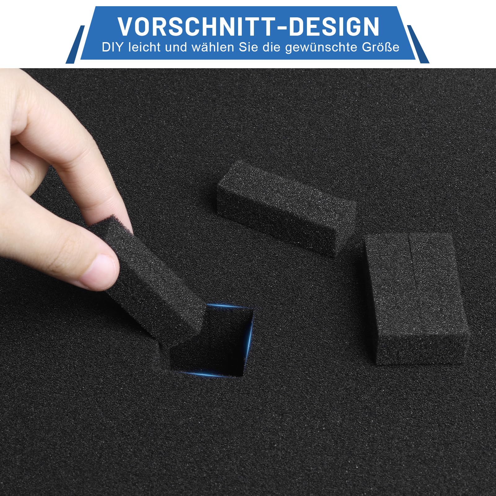 Polyurethane Foam, 4 Stück 40x30x1cm Schaumstoff Zuschnitt, Werkzeugkoffer Kamerakoffer Schaumstoff, Würfelschaum für Tabletop Miniaturen, Koffereinlage, Schaumstoffeinlage