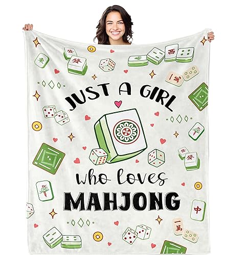 Mahjong Gifts for Women, Mahjong Blanket 50"X60", Unique Mahjong Themed
