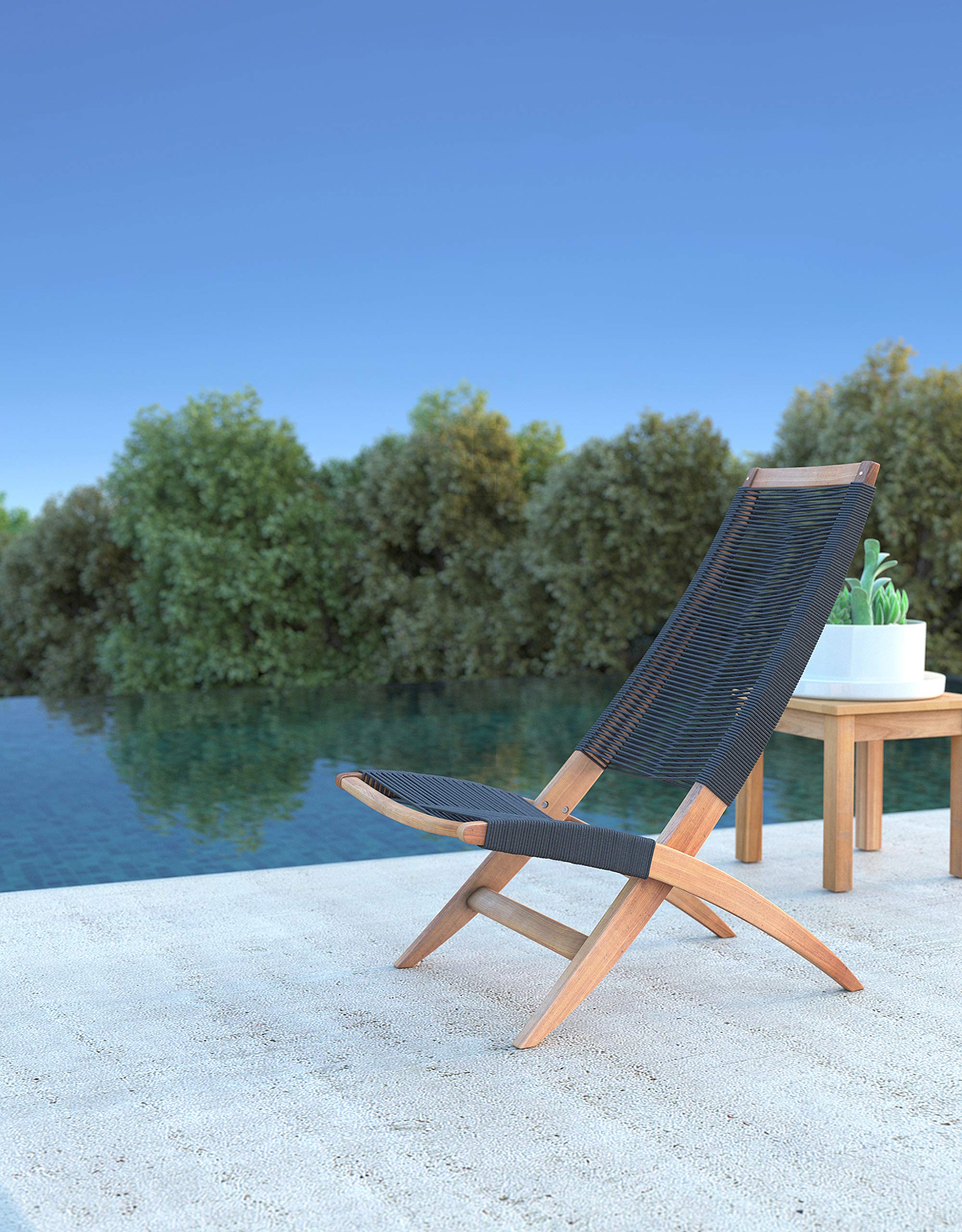 63364 Lisa - Silla de salón moderna con acabado de madera natural, de mediados de siglo, moderna silla de madera para sala de estar, dormitorio, patio, porche, césped, piscina, patio 7