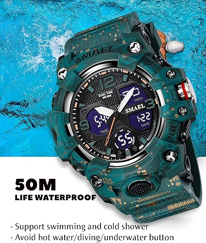 Miniatura 10 de Relojes para hombre multifunción reloj deportivo militar S-Shock LED digital impermeable reloj despertador