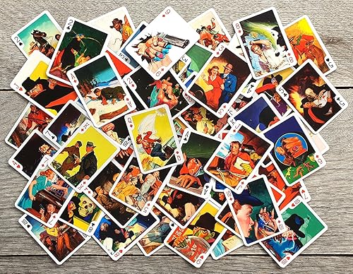 Miniatura 4 de Misterio y Aventura Jugando a las Naipes (Poker Deck 54 Cartas Todas Diferentes) Vintage Hardboiled Detective Crime Action Comic Book Ilustración