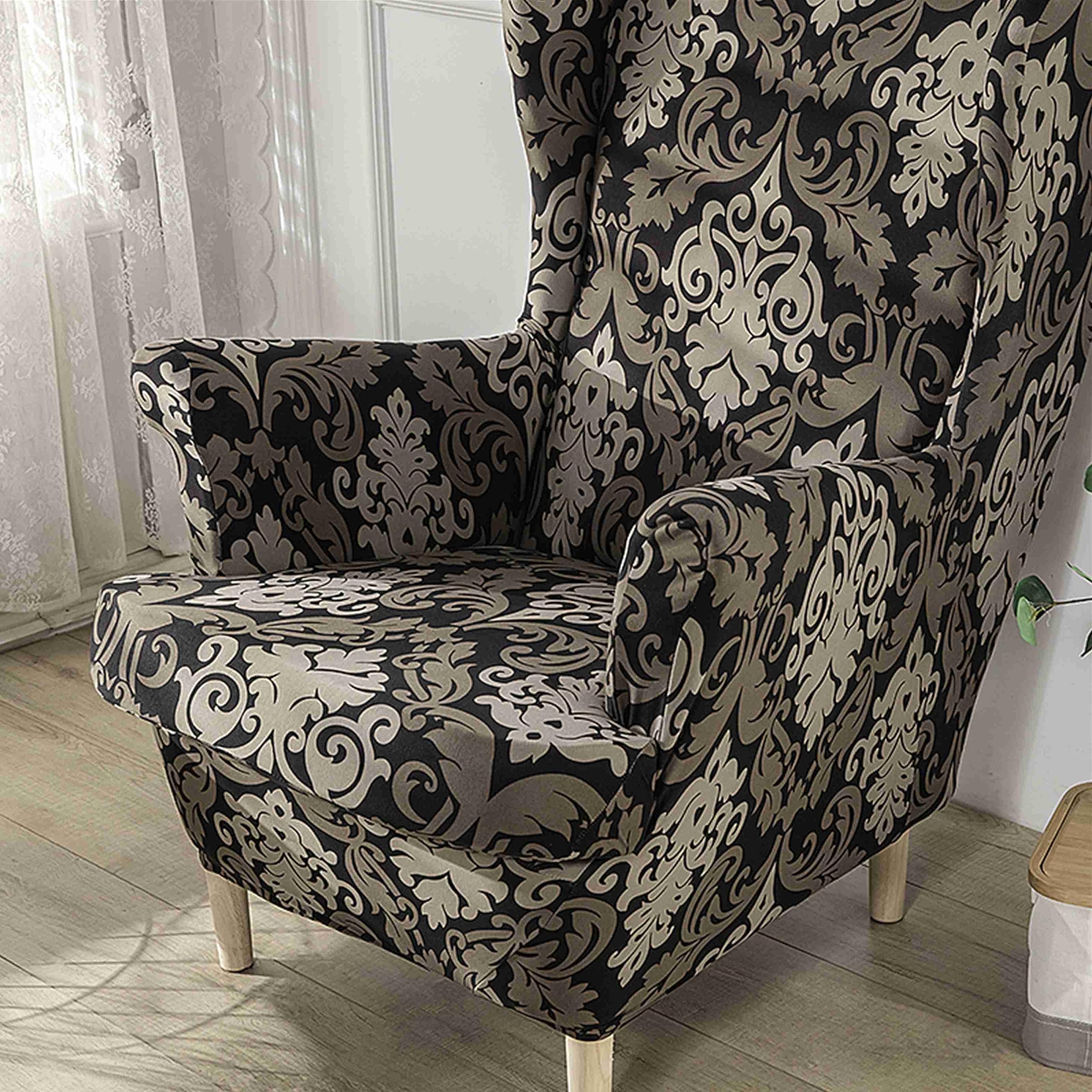 SURE FIT Home Décor Stretch Pique Box Cushion Wing Recliner