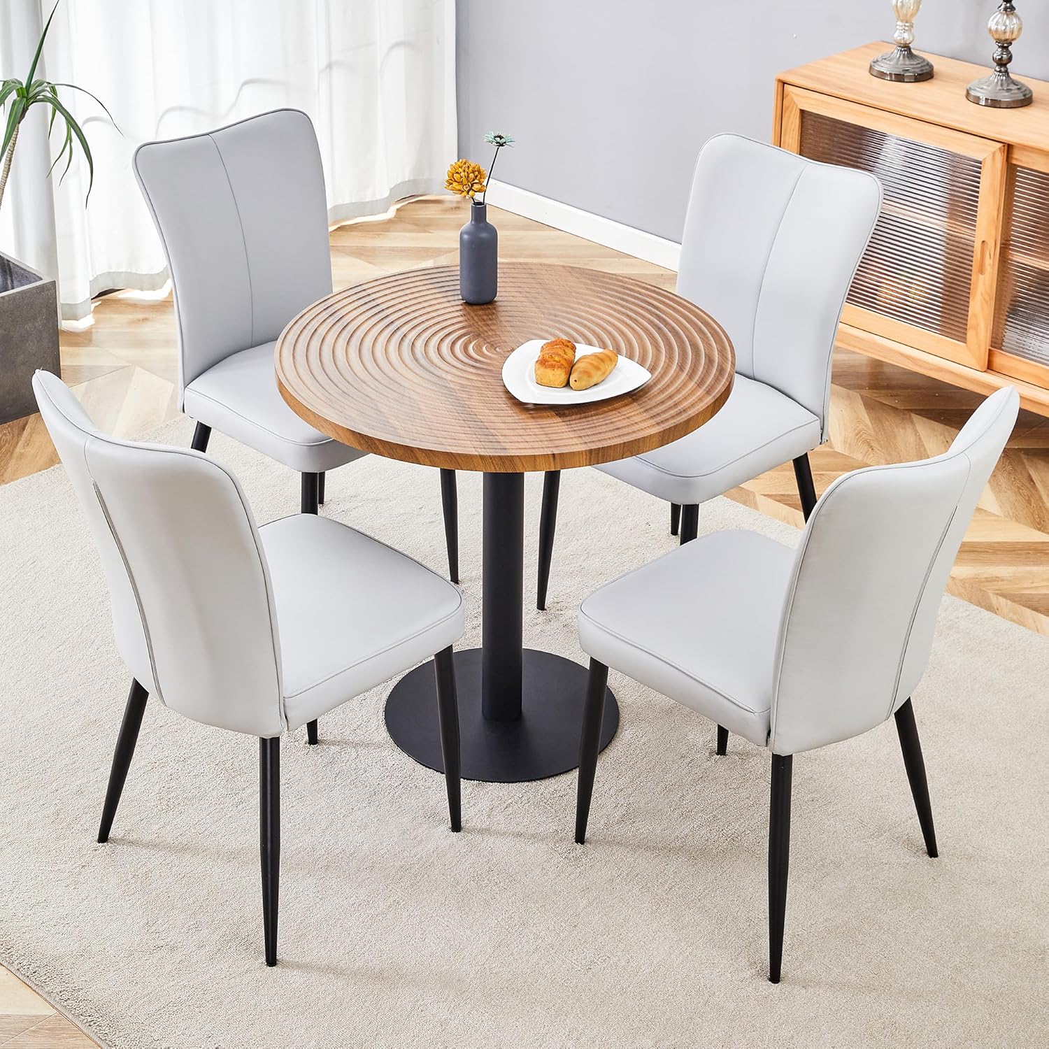 Amazon.com - Small Dining Table Set for 4, 31” Round Kitchen Table Set ...