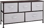 Amazon Basics Extra Wide Sturdy Fabric 5-Drawer Storage Organizer Unit for Closet, White