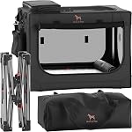 Noah & Paw Collapsible Dog Crate 36 Inches, XL Dog Crate for XL, Large Medium Breed, Travel Kennel for Car, Includes Pet Mat for Pet Cage, 2 Storage Pockets, Handbag, 10mm Locking Zippers 36*25*23