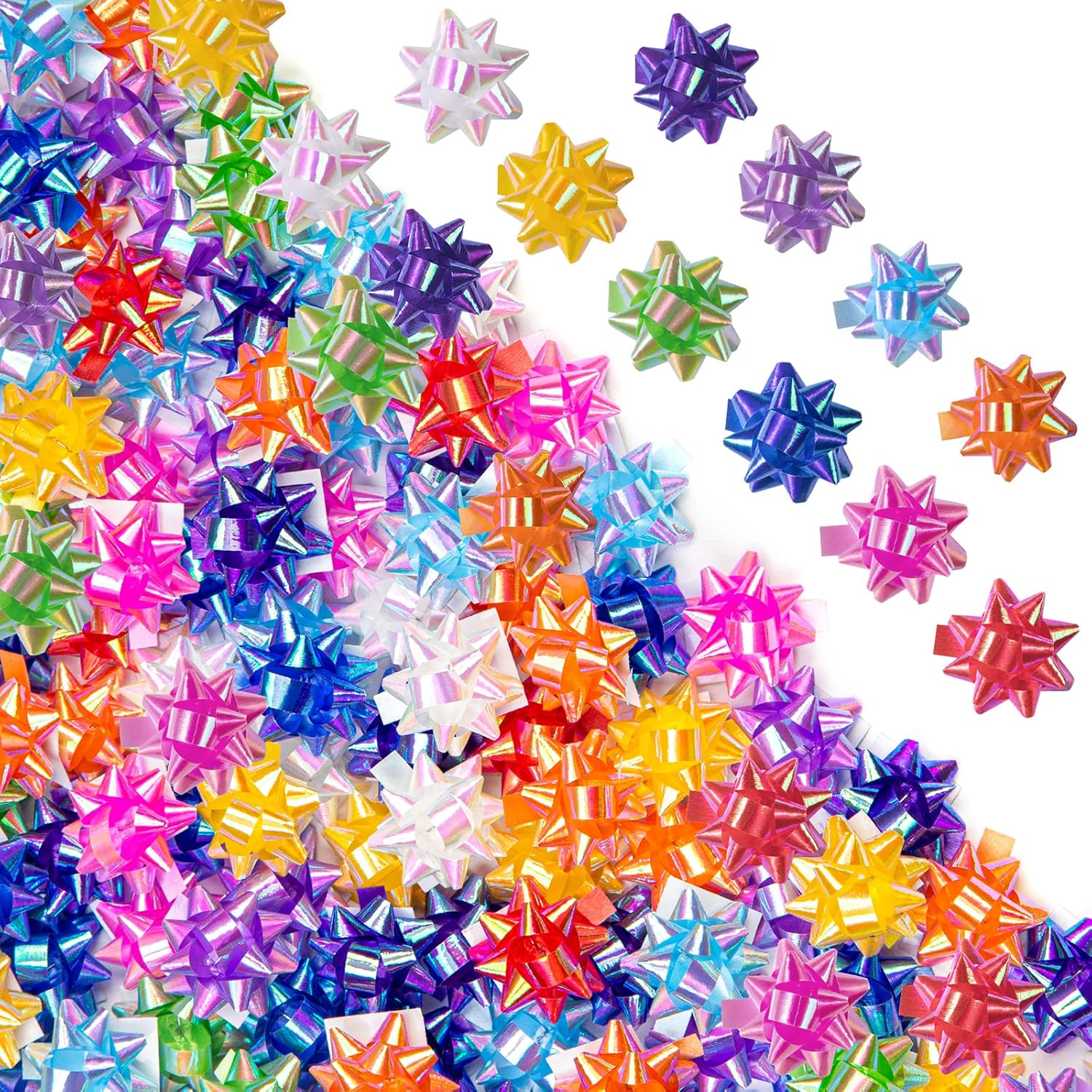 110 Pcs Christmas Bright Bows for Gift Wrapping, 1 in Mini