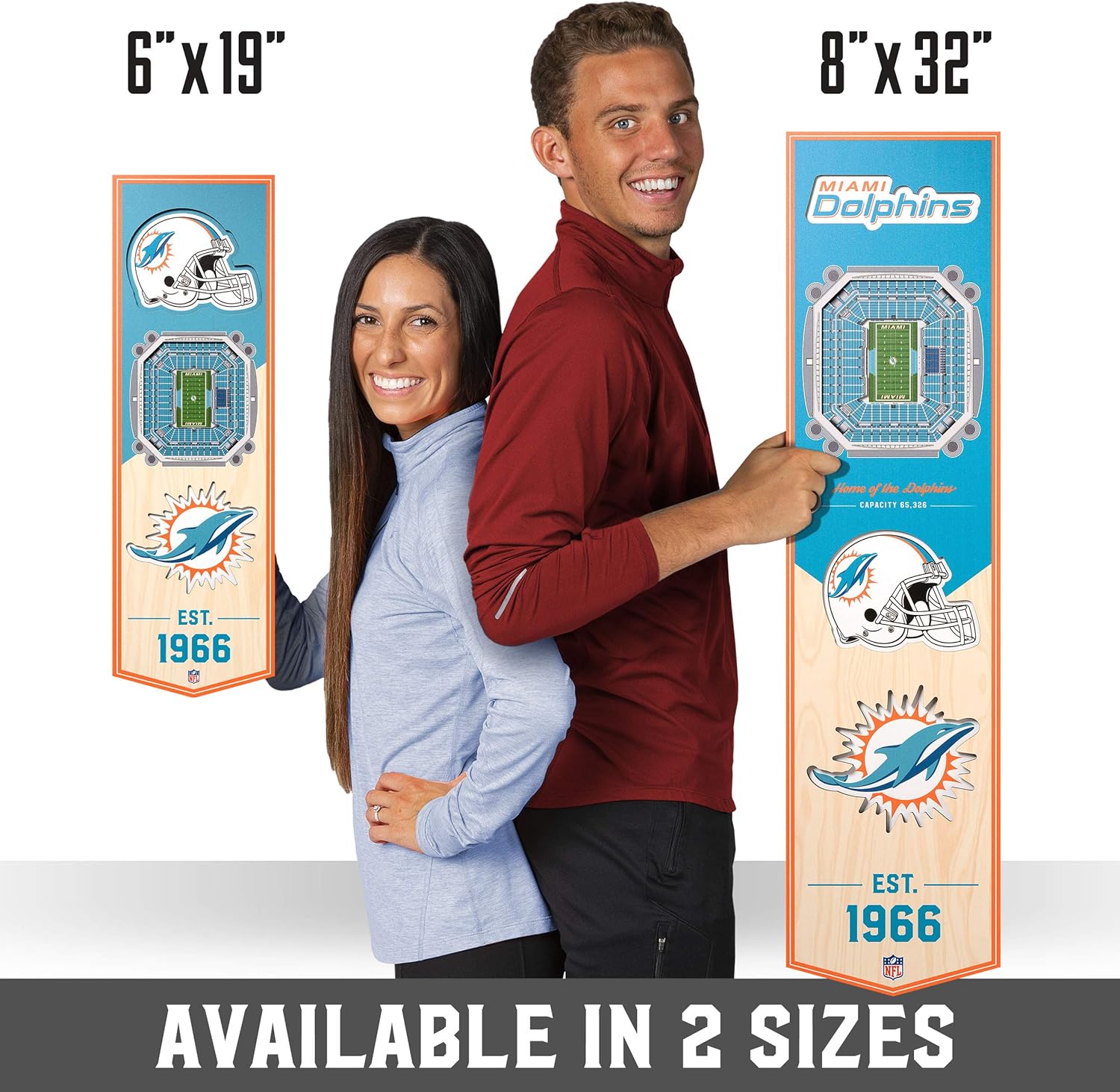 YouTheFan NFL 3D Stadium Banner, 8 x 32 Inches