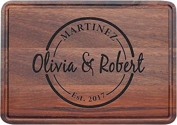 Personalized Wooden Cutting Board Gift for Mohters Day, Custom Mom Birthday Gifts for Anniversary, Engagement, New Home Warming, Newlywed, Engaged, Wedding Registry Gifts, Monogram Cutting Board