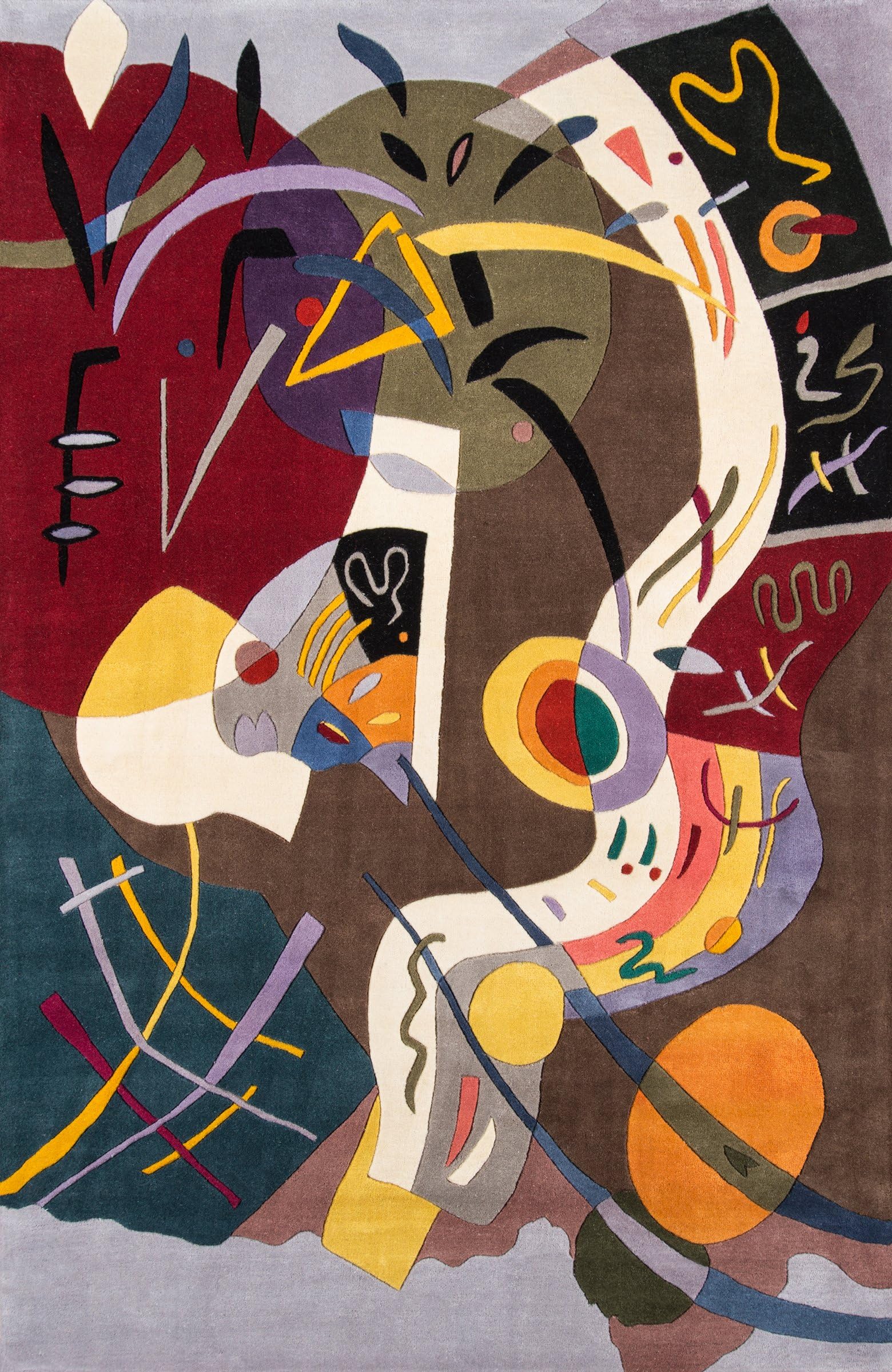 Momeni Rugs New Wave Collection, 100% Wool Hand Carved & Tufted Contemporary Area Rug, 3'6" x 5'6", Multicolor