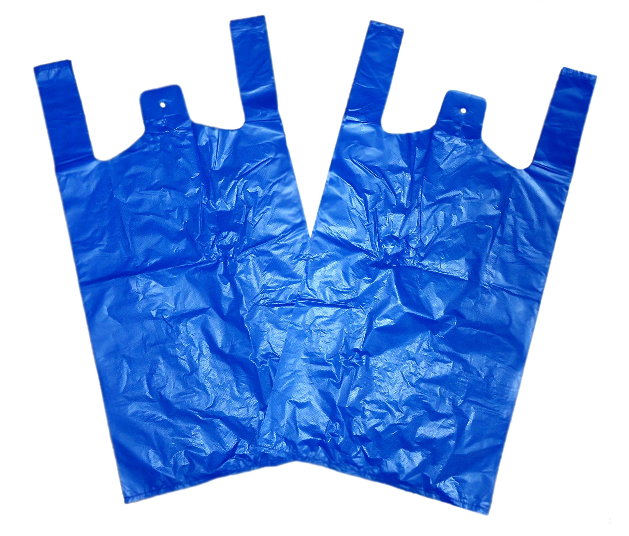 Thali Outlet® - 500 x BR4 X-Large Blue Recycled Jumbo Vest Plastic Carrier Bags 12"x18"x24" - 20 Micron