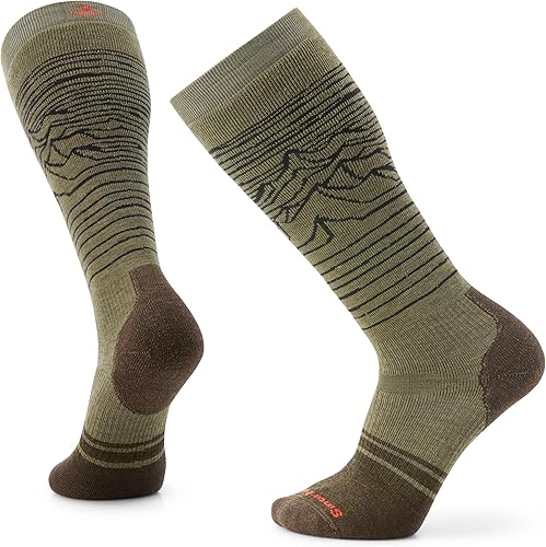 Smartwool Calcetines de snowboard para hombre con patrón de Iguchi sobre la pantorrilla