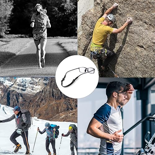 Miniatura 7 de Correa ajustable para lentes, correas de retención ajustables sin cola, correas para lentes de sol para hombres, mujeres y niños (4 unidades, rosa)