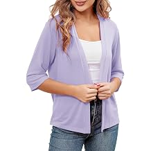 Women 3/4 Sleeves Bolero Shrugs Open Front Lightweight Cardigan