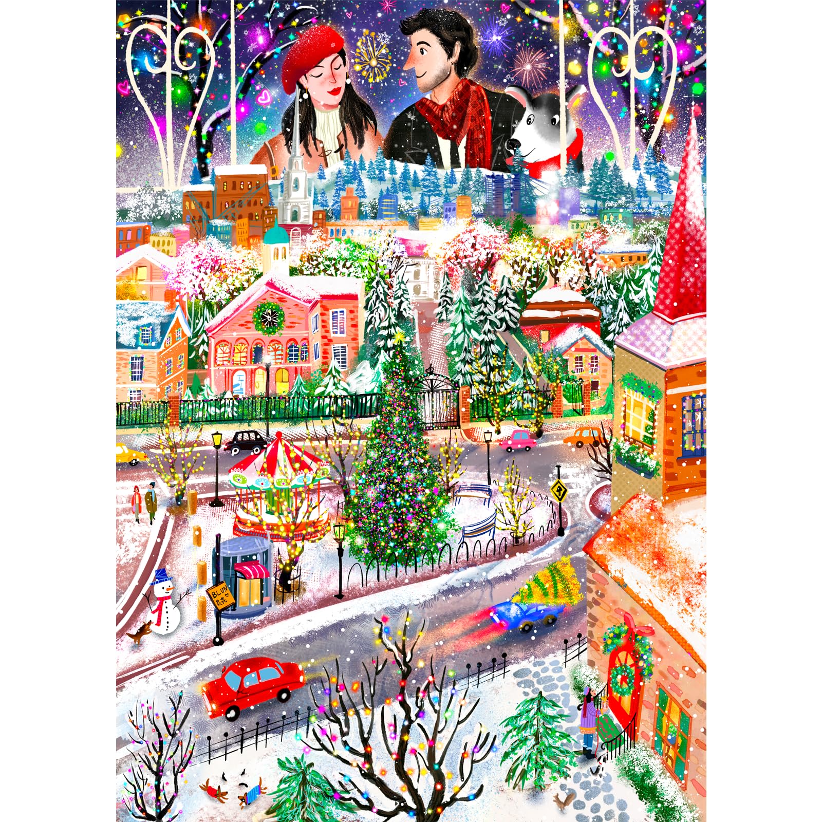 HUADADA Jigsaw Puzzles for Adults 1000-Christmas Town — image 1