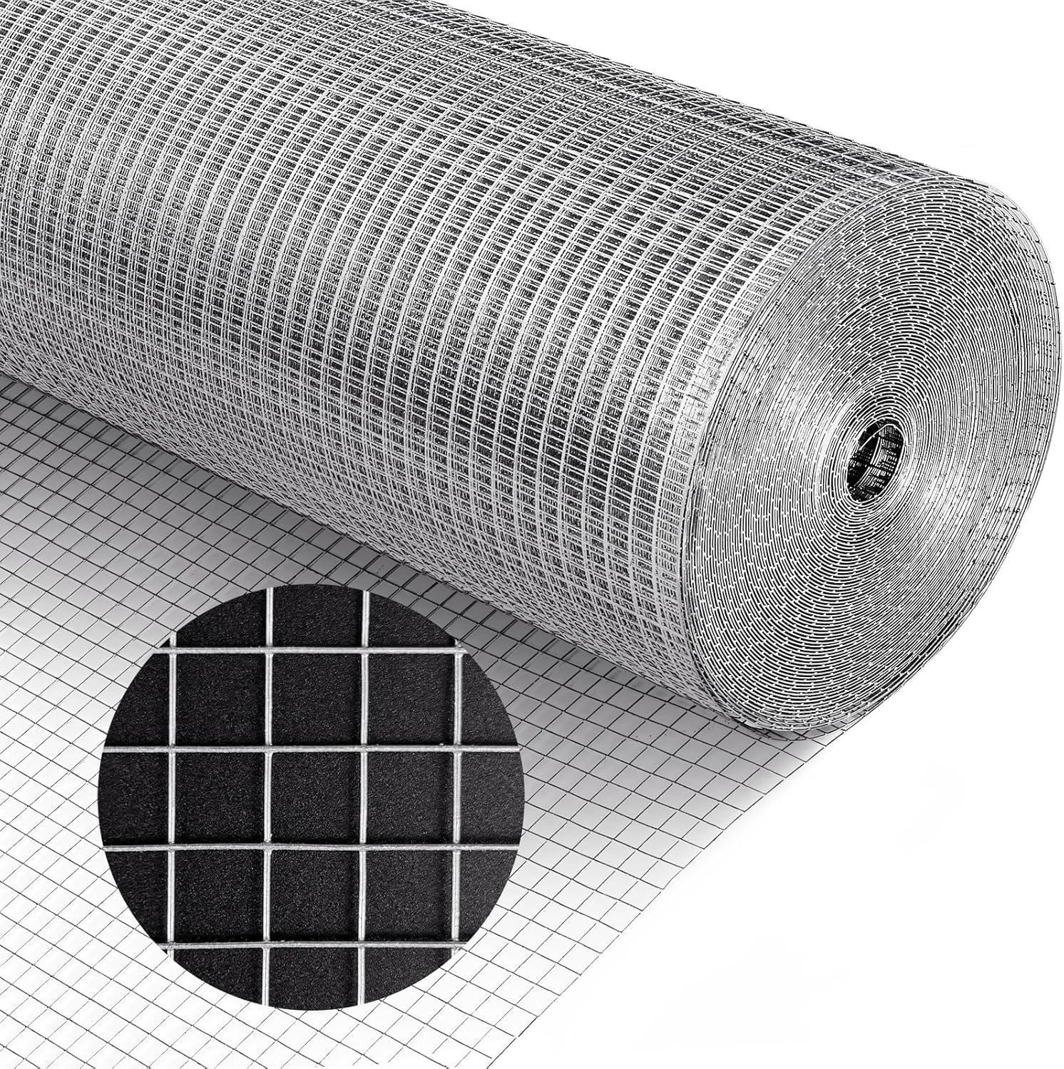 KANERS1/2 inch Hardware Cloth 36inchx100ft 19 Gauge, Galvanized Welded Wire Fencing Chicken Wire Mesh Plant Supports Poultry Roll Cage Wire Netting