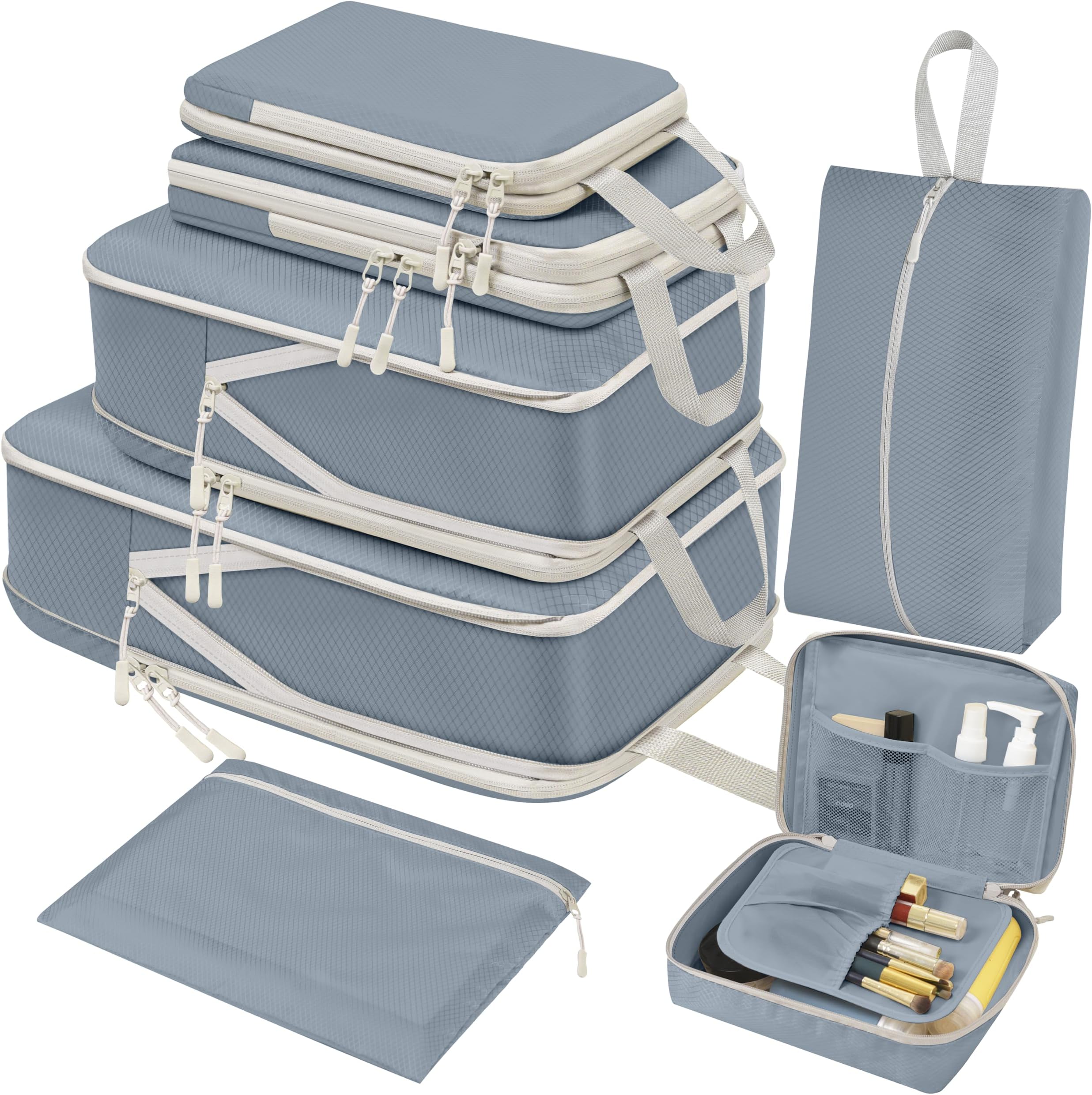 ZFWDSYZFWDSY Compression Packing Cubes,Travel Luggage Packing Organizers Extensible Suitcase Organiser Bags Set for Travel Essentials Bag or Home Storage