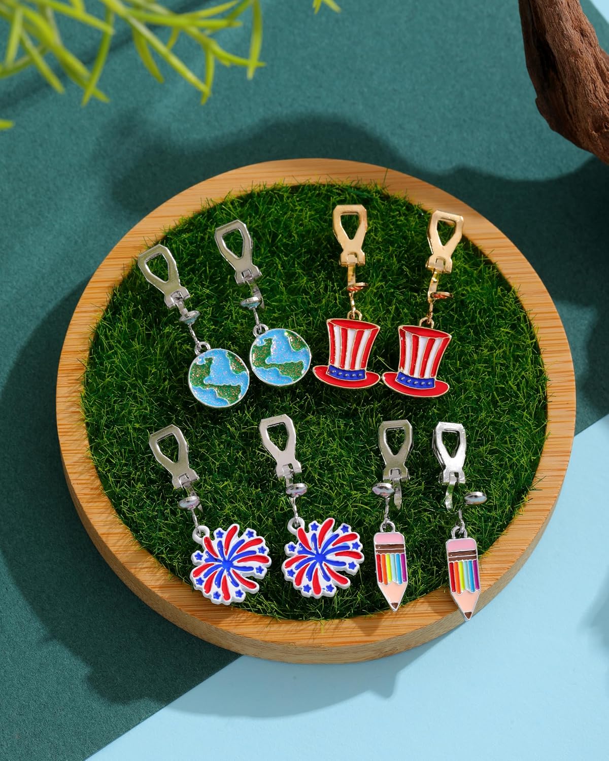 16 Pairs Hypoallergenic Holiday Clip on Dangle Earrings for Women | Halloween Christmas Earrings for Girls Fall Thanksgiving Earrings St. Patrick's Day 4th of July Clip Earrings