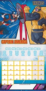 Pyramid International MARVEL 2026 Square Wall Calendar – Official 16-Month Superhero Calendar Featuring Avengers, Spider-Man & More – Gift for Marvel Fans & Comic Book Collectors