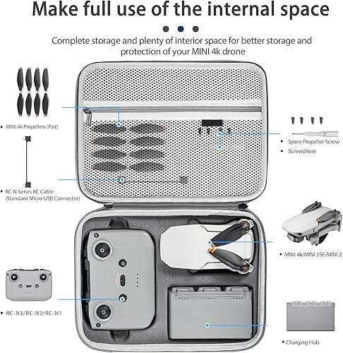 Miniatura 2 de Tomat MINI 4K Carry Case Bolsa de viaje portátil para DJI MINI 4K/Mini 2 SE Fly More Combo Accesorios